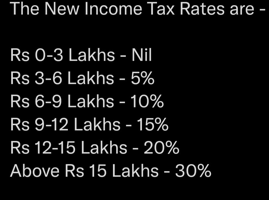StockBees's tweet photo. New Income Tax Rates 🤩🤩

#Budget2023 #BudgetSession #BudgetSession2023 #StockMarket #stocks #Stock https://t.co/TAWE5DrCnK