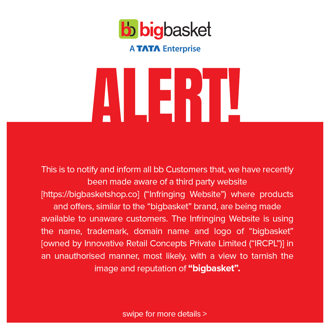 bigbasket on Twitter "Attention shoppers!📢 It was recently brought to