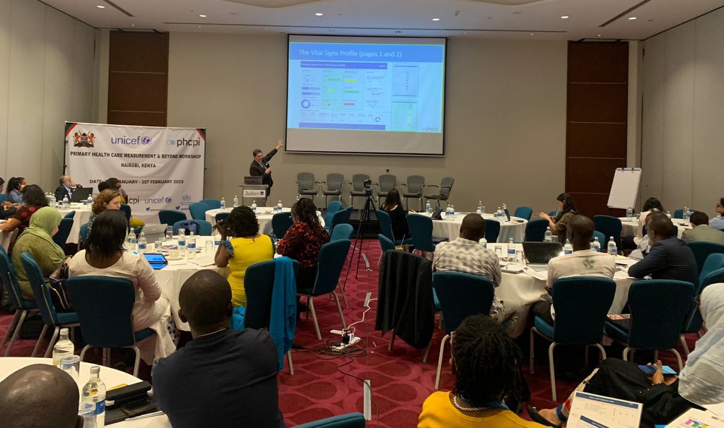 Honored to have <a href="/BU_GHC/">BU GHC</a>’s Jeff Markuns speak at <a href="/MOH_Kenya/">Ministry of Health</a>, <a href="/UNICEFKenya/">UNICEF Kenya</a> &amp; <a href="/ImprovingPHC/">PHCPI - Stronger With PHC (Archive)</a>’s workshop on #primaryhealthcare to share more about the PHC Vital Signs Profiles and global lessons on PHC measurement 📈📉📊for improvement🏆 to drive #HealthForAll