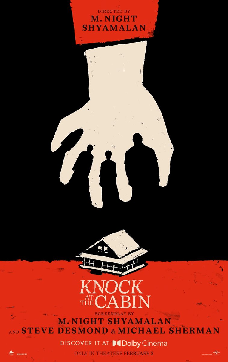 FilmMomatic's tweet image. #NowWatching KNOCK AT THE CABIN @MNightShyamalan #JonathanGroff #BenAldridge #KristenCui @DaveBautista #NikkiAmukaBird #AbbyQuinn #RupertGrint @UniversalPicsAU