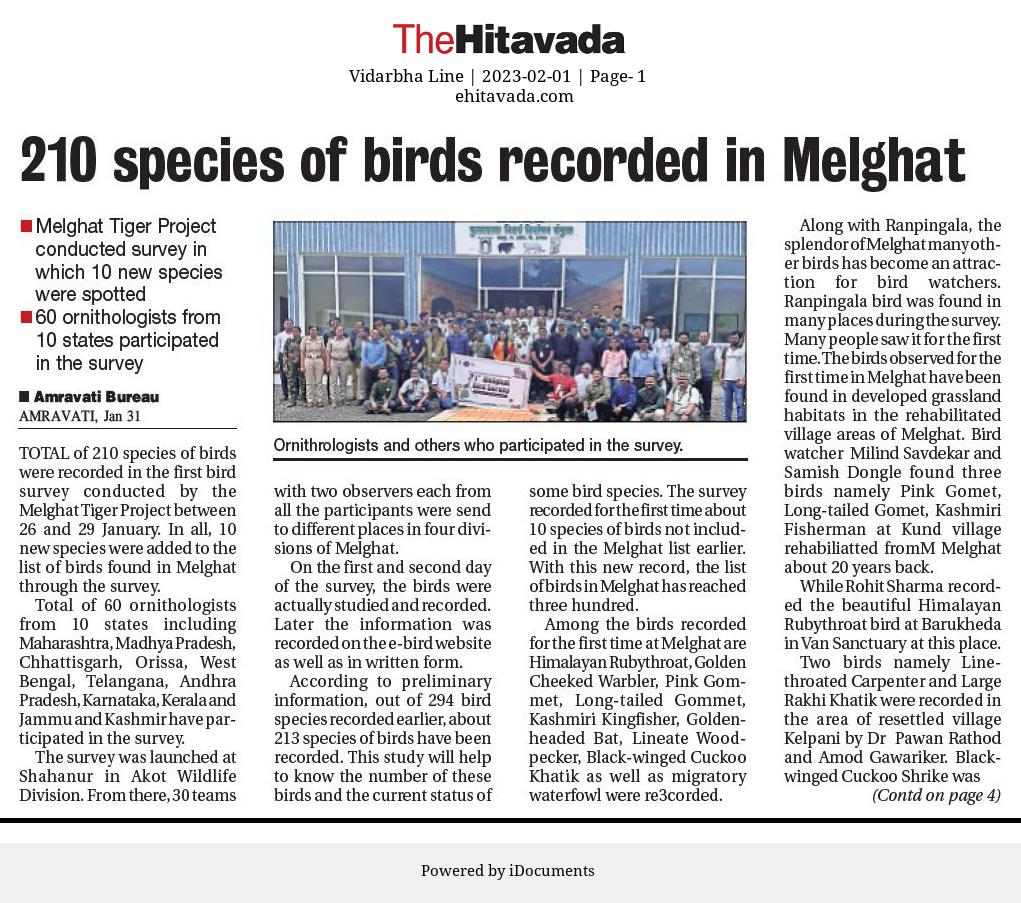 magical_melghat's tweet photo. 10 New Species of Birds are added to the existing 294 recorded from Melghats.
#MelghatTigerReserve now is home to 300+ Bird species. More chirping to look forward to..  #BirdSurvey2023 recorded 238 species of Birds. Has been uploaded on e-Bird app by participating Birders https://t.co/iUxVwVxJ7O