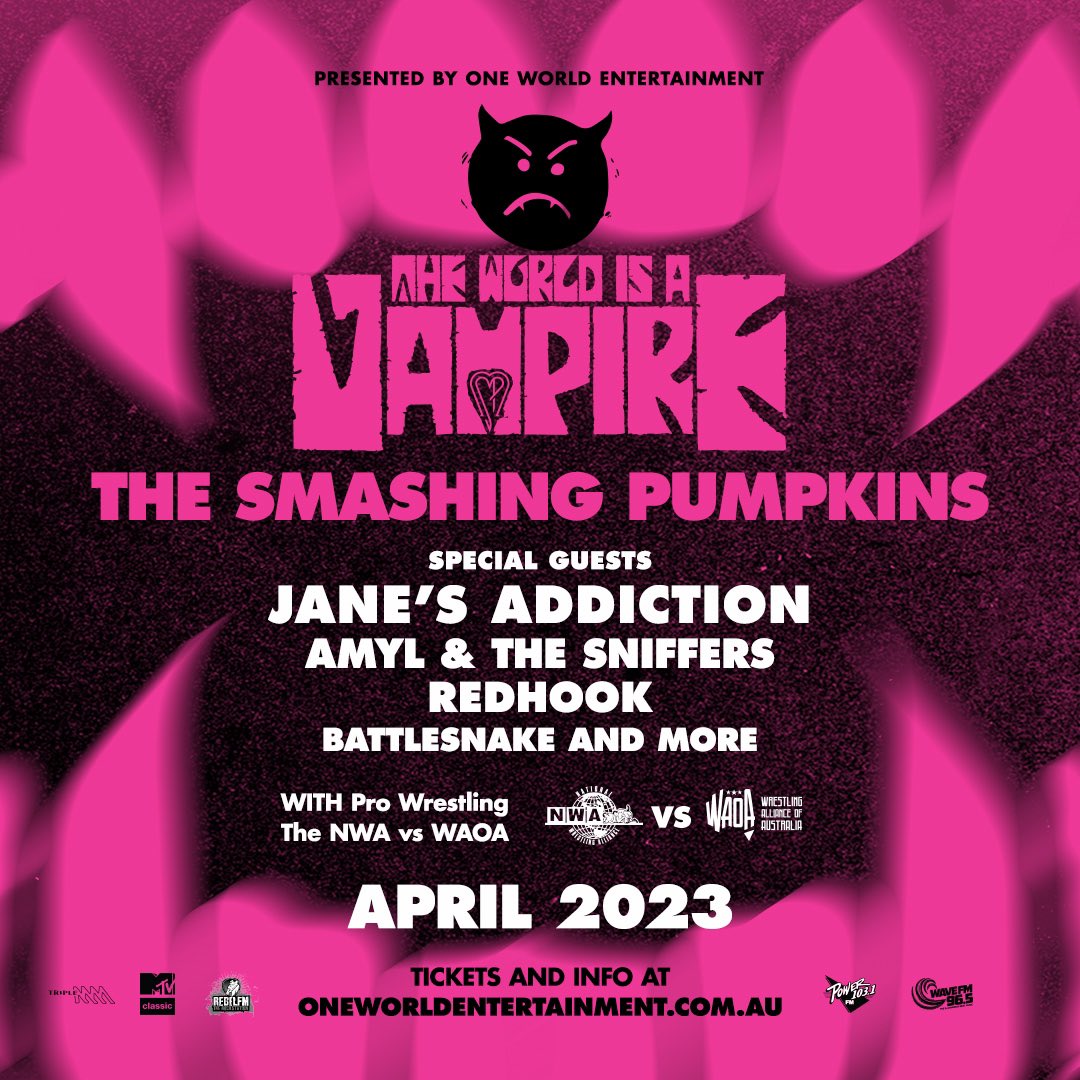 This April, we’re hitting the road again with @SmashingPumpkin in Australia 🇦🇺 Tickets go on sale Friday, presale available this Thursday. Signup now for early access via the link in bio.