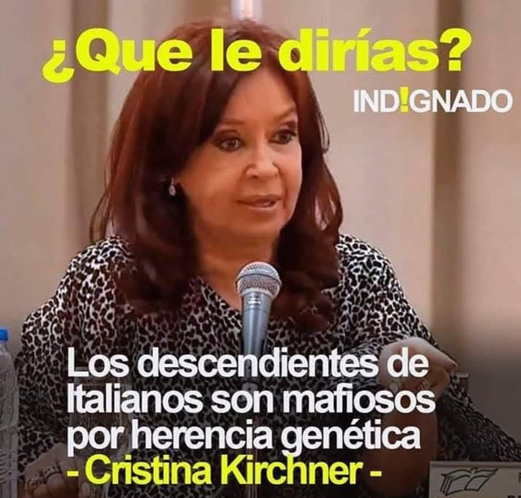 Que dice ?
Somos descendientes de italianos y no estamos condenados ni somos chorros !!