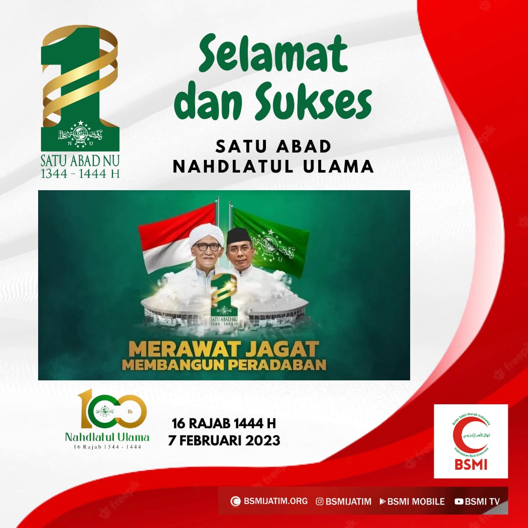 bsmi_kotablitar's tweet photo. Selamat Hari Lahir Nahdlatul Ulama tahun 2023 !
Menuju Satu Abad Nahdlatul Ulama, Semoga dengan spirit Islam Nusantara tetap istiqomah di jalan dakwah, dalam merekat ukhuwah dan mengembangkan moderasi, merawat kebhinekaan serta membangun kemajuan umat dan bangsa https://t.co/a0yvdCRrC9