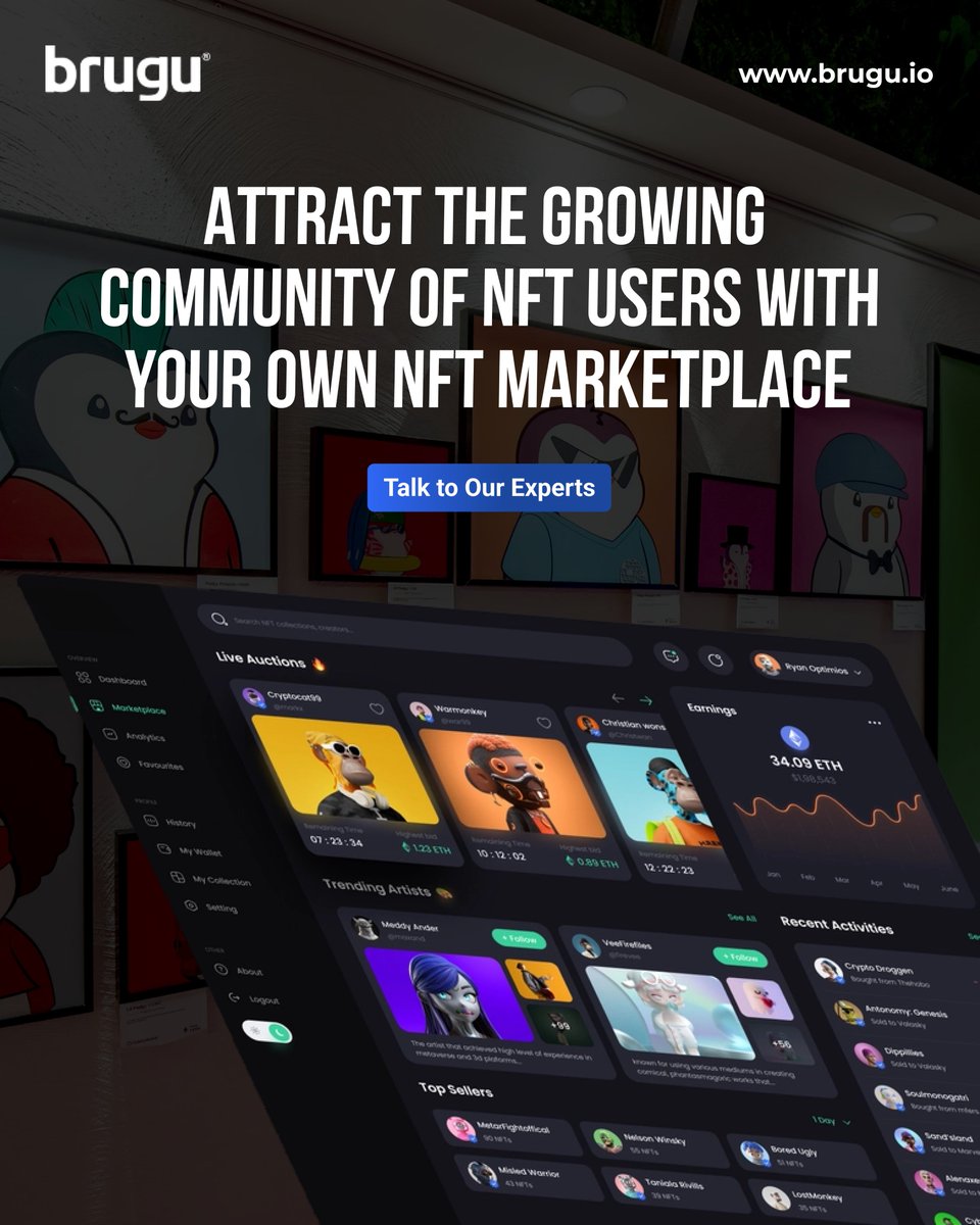 BruguLimited's tweet photo. Facilitate tokenization of all kinds of assets by launching your own NFT marketplace
https://t.co/fJm9Maxcbc
#NFT #NFTMarketplace #CryptoArt #DigitalCollectibles #InvestInNFT #NFTInvesting #NFTCommunity #blockchaindevelopment #metaverse #blockchain #cryptocurrency https://t.co/aYhyil8Ssb