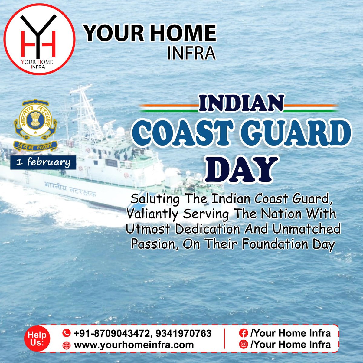 urHomeInfra's tweet photo. Saluting the Indian Coast Guard, valiantly serving the nation with dedication &amp; passion, on their foundation day #IndianCoastGuardDay #1Feb #interiordesign #interiordesigner #homefurnishing #architecture #constructionindustry #constructionservices #bhagalpur #yourhomeinfra https://t.co/kUH9dlBuBy