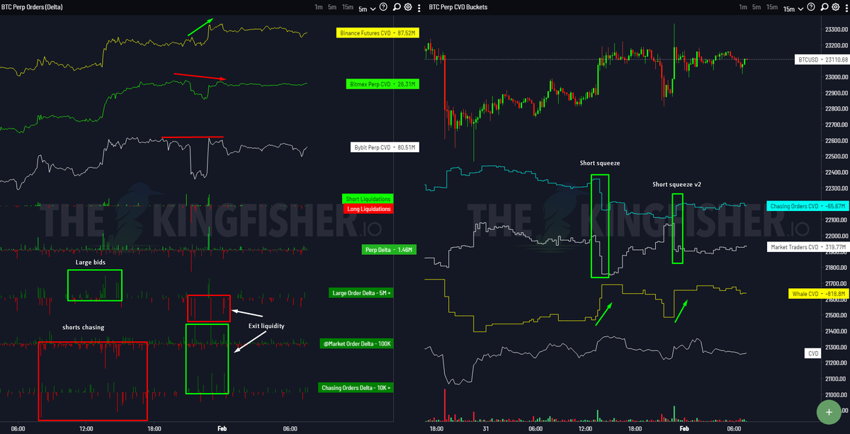 $BTC Perp market CVD Buckets &amp; Delta

Summary of large predatory bids being used to trap &amp; hunt shorts yesterday during US session. 

Link to template:
thekingfisher.io/?bazar=BTC+Per…