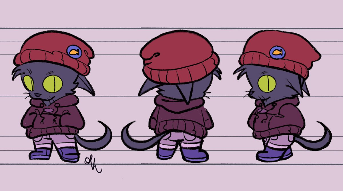 been sick 🤕 heres my first attempt at a character turnaround 😼
