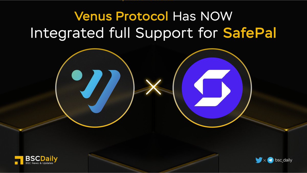 bsc_daily's tweet photo. 🎉 @VenusProtocol has NOW Integrated full Support for @safepal 🔥

#SFP - The Only Wallet with Hardware, Mobile, Extension &amp; Backed by @binance 💪

#XVS - Earn, Borrow &amp; Lend on the #1 Decentralized Money Market on the #BNBChain. 🧬

More details👇

#BNB #BSC #WEB3 https://t.co/sPy8C95JgD