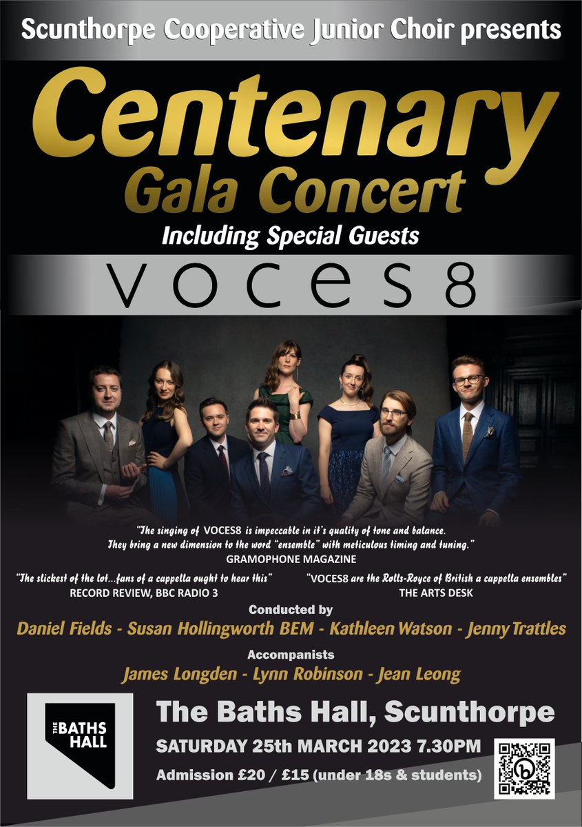 On 25/03/23, @ScunthorpeChoir present Centenary Gala Concert, with special guests @VOCES8 

For more visit scunthorpetheatres.co.uk/whats-on/cente…

To find out about more events, go to music-link.org/whats-on/ 

#livemusic #scunthorpe #musiclink #musician #scunthorpeevents #lincolnshireevents