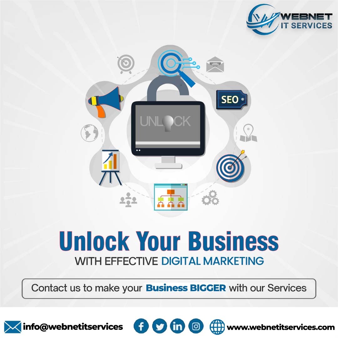 Unlock Your Business with Effective Digital Marketing

Contact us to make your Business Bigger with our Digital Marketing
webnetitservices.com

#digitalmarketingservices #digitalmarketing #googleads #webnetitservices #seoservices #seobacklinks #buildbacklinks #backlinksseo