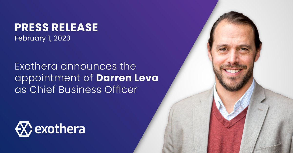 We are thrilled to welcome Darren Leva as our new Chief Business Officer. With his extensive experience in the biotech industry and a proven track record of driving growth, he is the perfect addition to our team.  😀👍  READ THE PRESS RELEASE: bit.ly/3XVtXmL