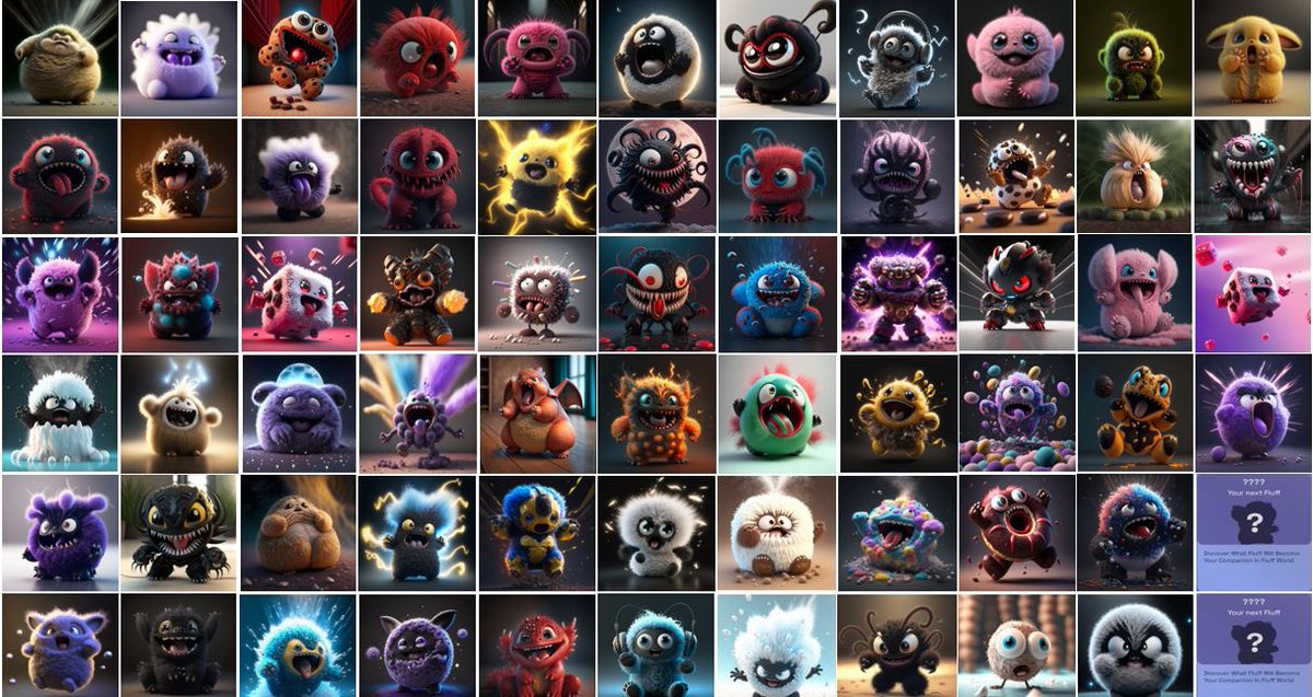 Update: They are already at 97 ETH volume in opensea. Reveal is coming in about hours. 

I made this collage of sneak peek. You will see how each one is different from each other. Prepare to <a href="/what_thefluff/">fluffytopia</a>. They have something up on their sleeves 👀👀