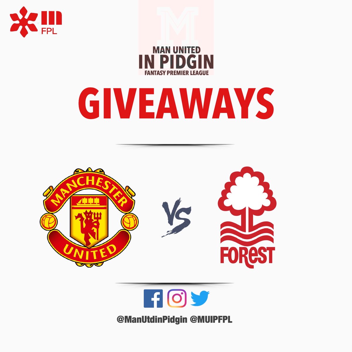 ManUtdInPidgin's tweet photo. 🔴 ✅ Predict the correct score between Man Utd and Nottingham Forest and You fit win N1,000 airtime.

- Only 2 Winners and Selection go be randomly. 🎊
#MUFC || #MUNNFO https://t.co/dBQD2PnYTl