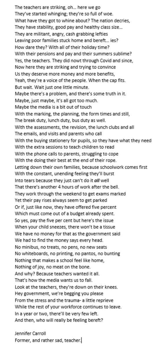 We're behind you. This sad, ex teacher wishes things were better. #edutwitter #TeacherStrike