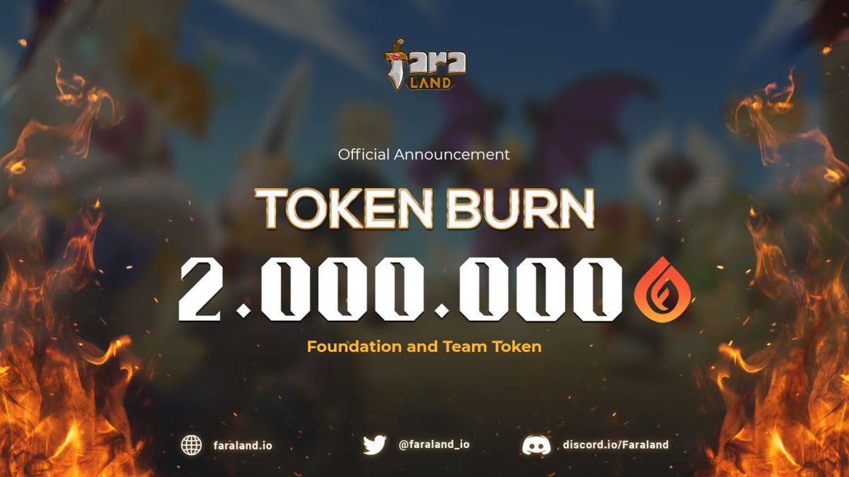 Another remarkable day for #Faraland community! 

As scheduled, we have successfully burned another 2 million #Fara tokens from the Team and Foundation treasury.

TX: bscscan.com/tx/0x1ffa6a025…

Check out the details here: blog.faraland.io/2023/01/04/far…

#FARAtoken #TokenBurn