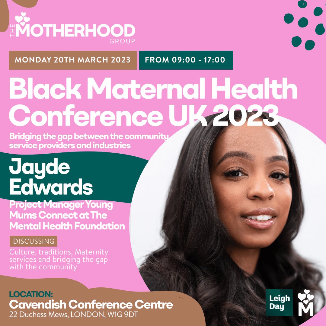 MotherhoodGroup's tweet photo. Do you want to improve outcomes for Black Maternal Health? Register: https://t.co/hPCsS7tyX7

Speaker updates📣
Jayde Edwards will be involved in the Panel Discussion: Culture, traditions, Maternity services and bridging the gap with the community. https://t.co/hAWfT5jOjY