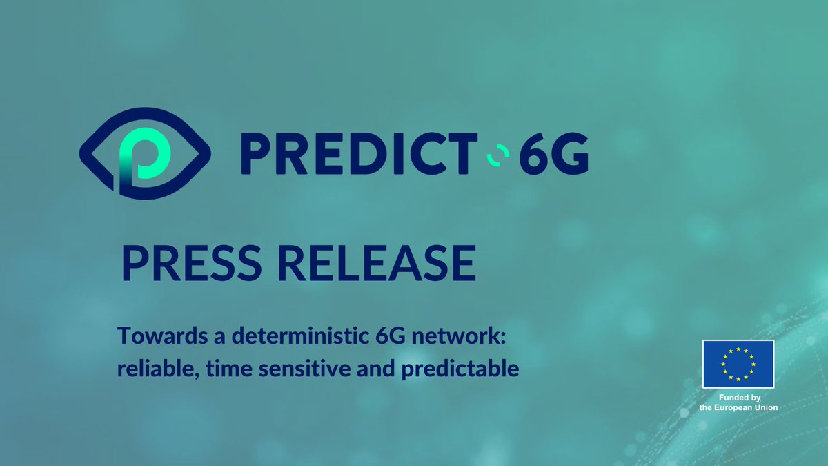 Predict6G's tweet image. 🔊 PRESS RELEASE 🔊

1⃣7⃣  partners from 7 🇪🇺 Member States working together to develop a novel #MultiTechnology multi-domain Data-Plane overhauling the reliability and time sensitive design features existing in current wired and #wireless standards

+info lnkd.in/dFiBu2nF