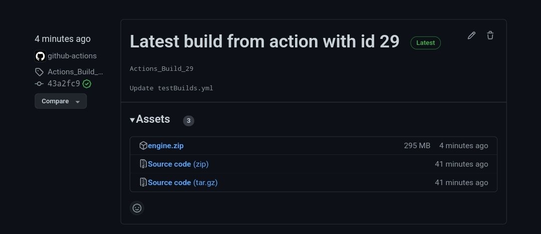 AltronMaxx's tweet photo. It was very hard for me, but i finally did it! 
Now GitHub Action will release new Altronix Engine build on every source code changes!! https://t.co/DWbgGWZ4uz