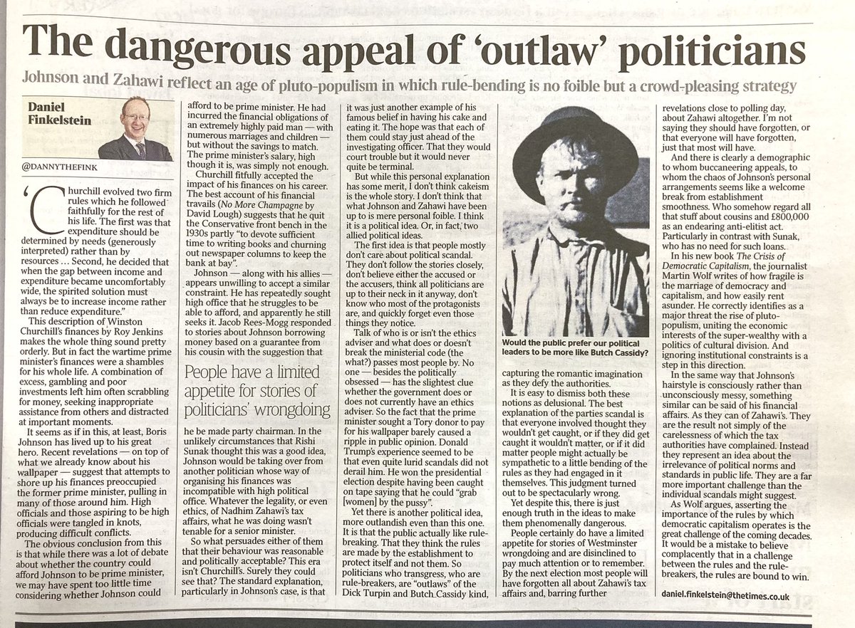 politicsastar's tweet photo. “Asserting the rules by which democratic capitalism operates is the great challenge of the coming decades”

@Dannythefink is worrying on the appeal of the ‘outlaw’ politician: #NadhimZahawi #BorisJohnson 🤦‍♂️

#r4today #TorySleaze https://t.co/OR4uEDCB01