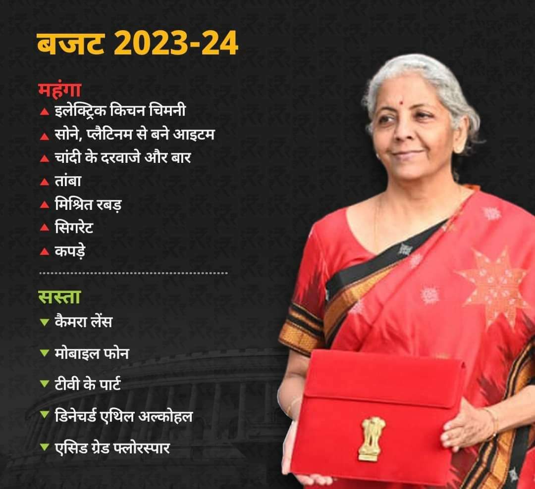 ssonalswapnil's tweet photo. देखिए बजट में क्या हुआ सस्ता और महंगा
#बजट2023 https://t.co/URIiaT9WFR
