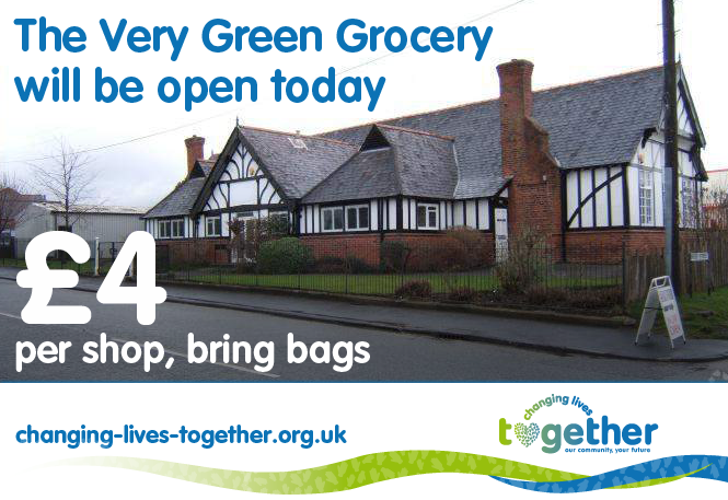 The Very Green Grocery will be open from 10:30 am to 2:30 pm. 

Head to The Old School House, Manchester Road, Northwich, CW97NS, directly in front of TG Builders. 

If driving, please park responsibly… THANK YOU. #endfoodwaste #communitysupport #volunteeringmatters
