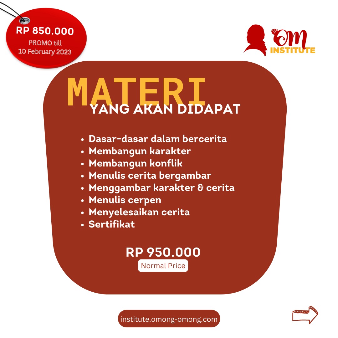 okkymadasari's tweet photo. Write Your Own Story!

OM Institute meluncurkan Akademi Menulis untuk Anak &amp; Pra-Remaja (7-15 tahun). Dua bulan program (8x pertemuan zoom). 

Modul &amp; metode dibangun dari pengalaman langsung saya ngajar menulis para pembaca Mata di berbagai kota &amp; desa.

Batch 1 dimulai 18 Feb. https://t.co/qndY6MoKdr