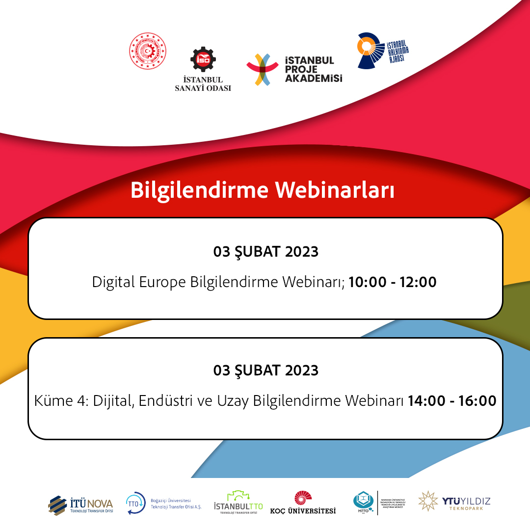 İstanbul Proje Akademisi; ülkemizdeki üniversitelerin ve sanayi kuruluşlarının Ufuk Avrupa (Horizon Europe) fonlarından daha çok yararlanmasını sağlamak amacıyla faaliyetlerine devam ediyor !!!
 +