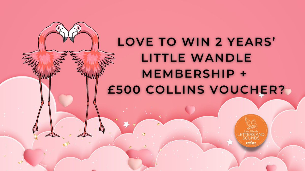 Little Wandle Letters and Sounds Revised (@letterssounds) on Twitter photo We’re floating into February with a cracking competition we know you’re going to LOVE and it’s open to members and non-members alike! <a href="/CollinsPrimary/">Collins Primary</a>
🧁Entering is a piece of cake
🦩Follow us
🦩Like and RT this post
💘Enter by 5pm on Valentine’s Day
Ts and Cs apply We’re floating into February with a cracking competition we know you’re going to LOVE and it’s open to members and non-members alike! <a href="/CollinsPrimary/">Collins Primary</a>
🧁Entering is a piece of cake
🦩Follow us
🦩Like and RT this post
💘Enter by 5pm on Valentine’s Day
Ts and Cs apply