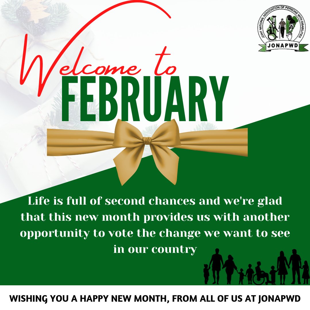 JonapwdNg's tweet photo. Life is full of second chances and we're glad that this new month provides us with another opportunity to vote the change we want to see in our country.
Wishing you a happy new month, from all of us at JONAPWD.
#Jonapwd #RightsOfPersonsWithDisabilities #Elections #NigeriaDecides https://t.co/HOmQcNkwul