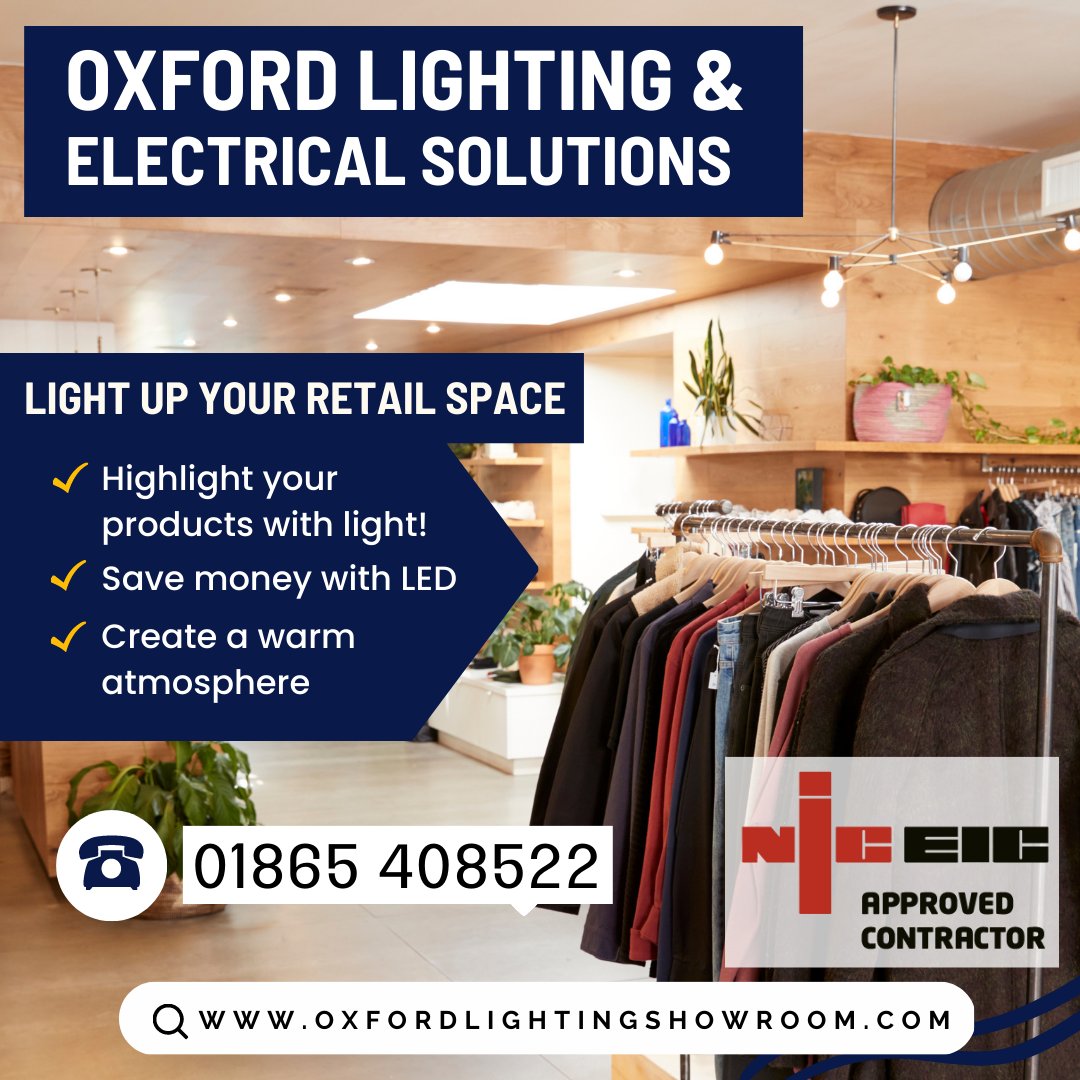 🔆Shop Smart:  Light up your retail space with the Oxford Lighting Showroom. 🔆