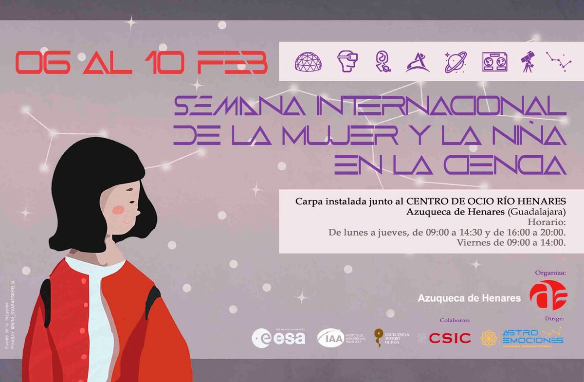 👩‍🔬 #Azuqueca celebrará el Día Internacional de la Mujer y la Niña en la Ciencia del 6 al 10 de febrero 🔬 La carpa entre las calles Francia y Dinamarca acoge un planetario del Sistema Solar,  realidad virtual y la exposición ‘El legado de ellas’ ▶️ ow.ly/uqcT50MGnwy