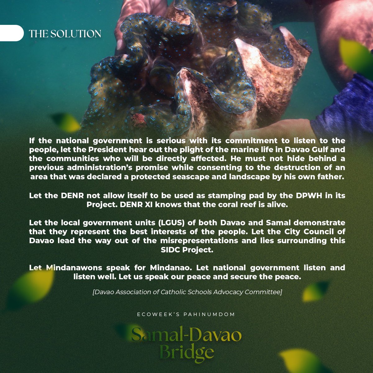 EcoteneoSAMAHAN's tweet photo. However, the present alignment will directly impact Paradise Reef that has been existing long before us.โ
See here to learn more about where the Ecoteneo Student Unit stands on this issue. ๐
#Emovement
#TodayIsTheFuture๐ https://t.co/fleXUpQVyh
