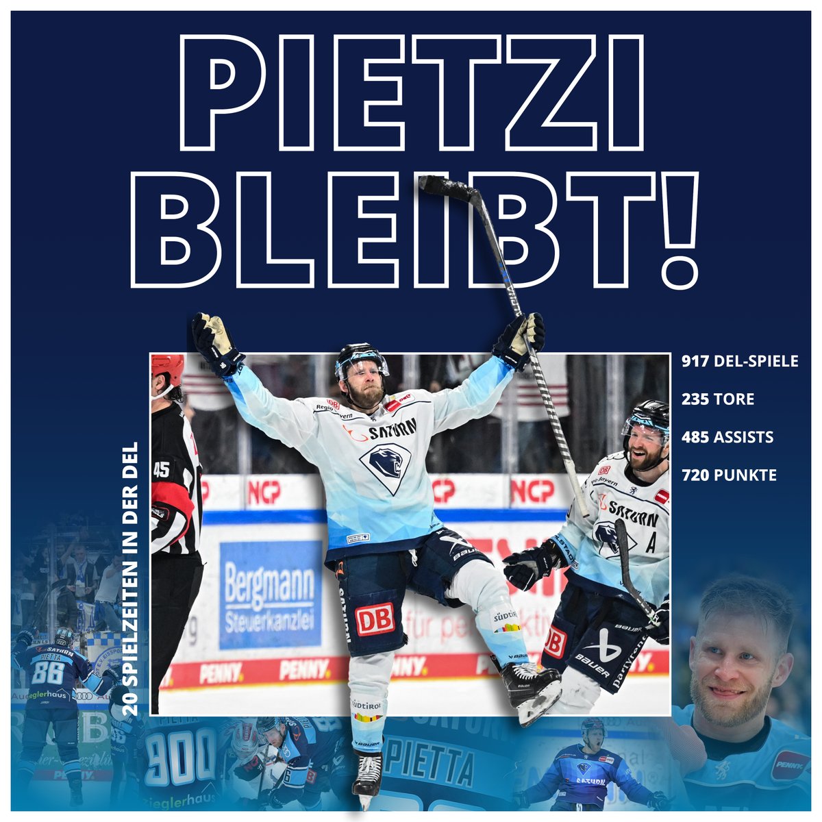 Der viertbeste Scorer der Liga-Geschichte bleibt ein Panther!
Daniel Pietta verlängert für zwei weitere Jahre in Blau-Weiß 💙🤍

➡ erci.de/pietzibleibt