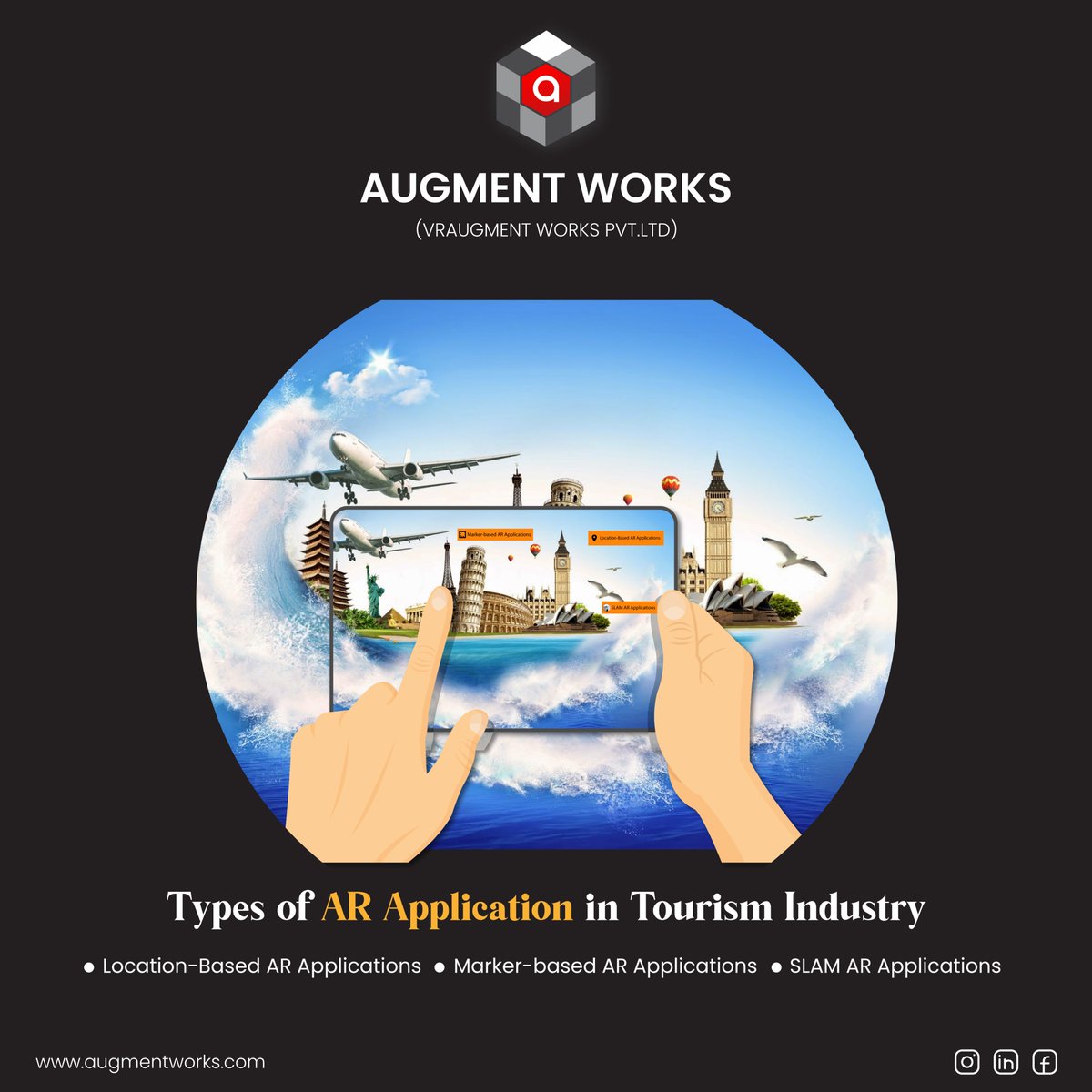 AugmentWorks123's tweet photo. "Unleash the power of #AugmentedReality and enhance your travel experience like never before!
Say goodbye to just reading about your favorite destinations, and hello to a fully immersive experience with AR in the tourism industry!
https://t.co/PgsUEhlsuf
#AugmentWorks https://t.co/s6Bkd8c2OC