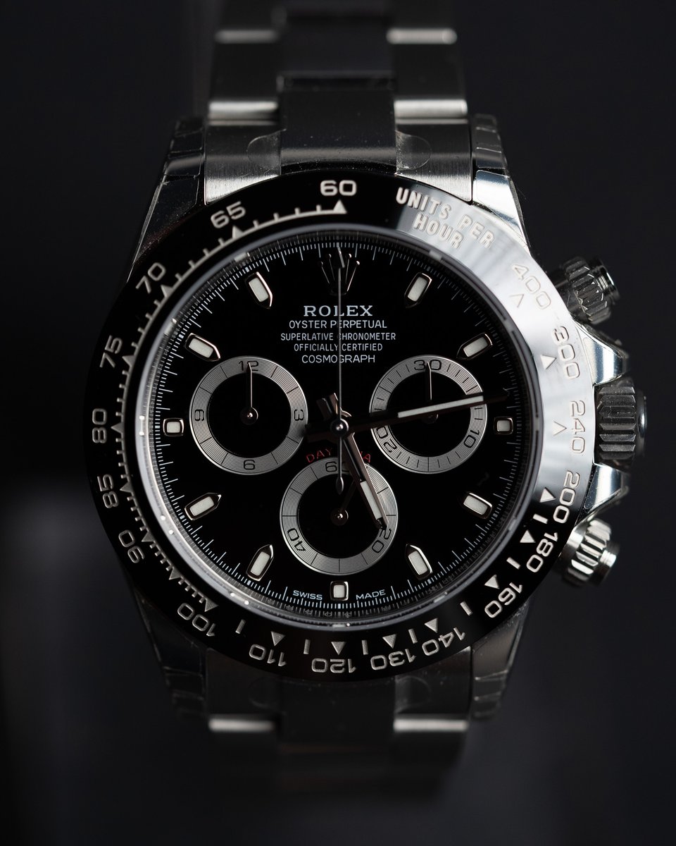 edinwatchco's tweet photo. For many this is the holy grail of wrist wear. We have this 2022 unworn Daytona now in stock and still in stickers. £24995.00 https://t.co/BS7fu7nrRS