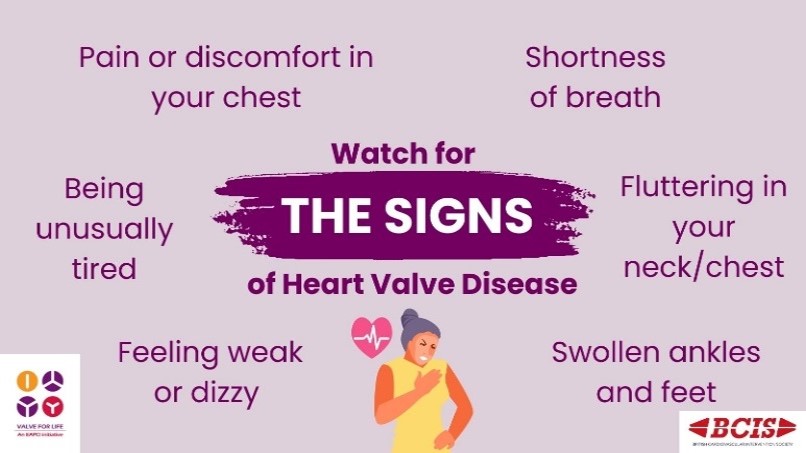 UkValve's tweet photo. If you experience:
😮‍💨 Feeling out of breath from daily activities
💥 Chest pain
😩 Fatigue

You could be suffering from #heartvalvedisease. Ask your doctor for a stethoscope check during your next appointment. https://t.co/U3jATWSk4B