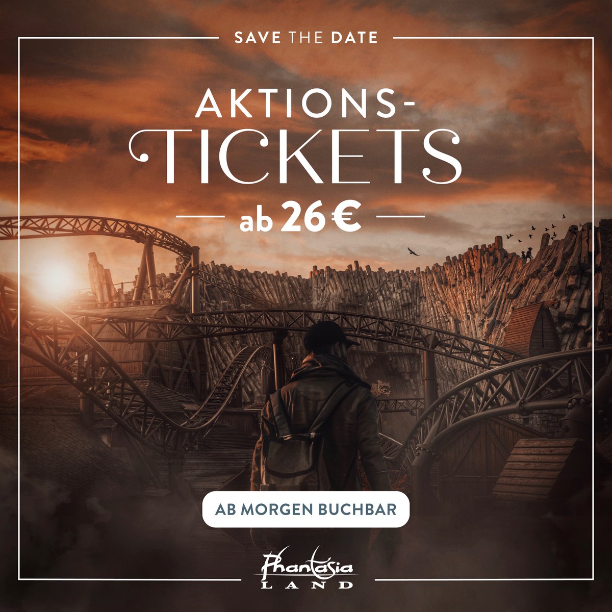 SAVE THE DATE: Ab morgen, 2. Februar, gibt es in unserem Online-Shop Aktions-Tickets ab 26 €! Das Kontingent ist begrenzt; die Tickets gehen im Laufe des Tages online. Auf welches Erlebnis freust du dich schon jetzt ganz besonders? ❤️ 
#phantasialand #aktionsticket #vorfreude