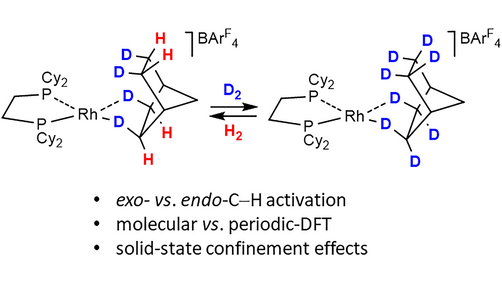 HelvChimActa's tweet photo. Read about solid-state confinement effects in selective exo-H/D exchange in the Rh (sigma)-norbornane complex [(Cy2PCH2CH2PCy2)Rh(eta2:eta2-C7H12)][BArF4] by@TobiKraemer @Mark_Chadders @MacgregorHWU @WellerYorkChem #Dunitz_Issue https://t.co/1O3oJ3JOqf https://t.co/D96pWqrFhv