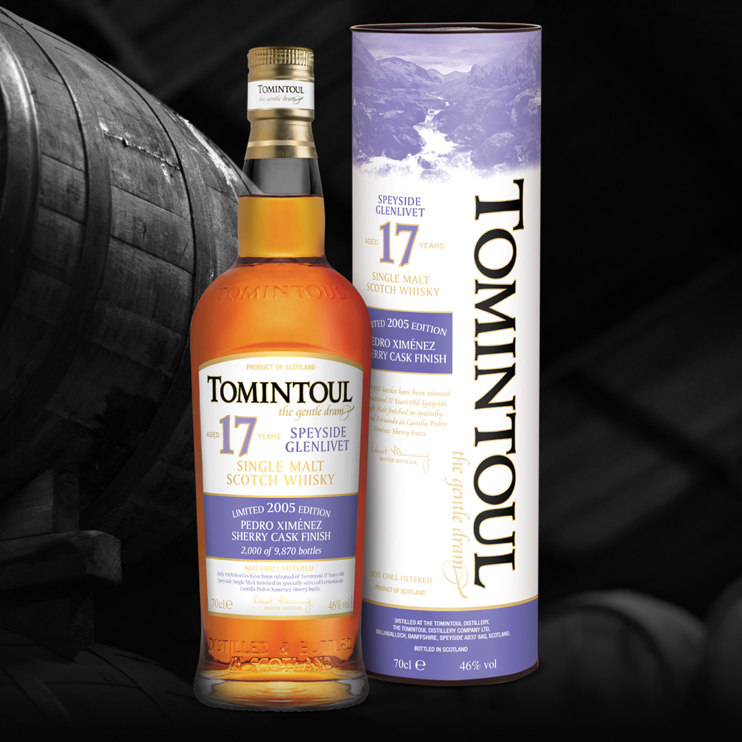 TomintoulWhisky's tweet image. Introducing our latest Tomintoul expression – our 17 Year Old Pedro Ximénez Sherry Cask Finish, distilled in 2005. 

This is a limited release of only 9,870.