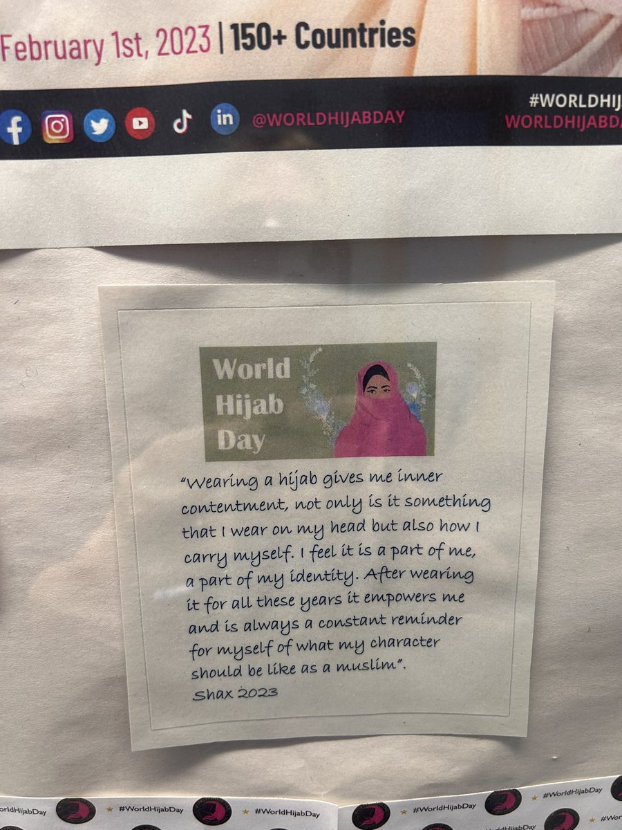 Feb 1st - World Hijab Day. One of our lovely nurses has told us what wearing a hijab means to her