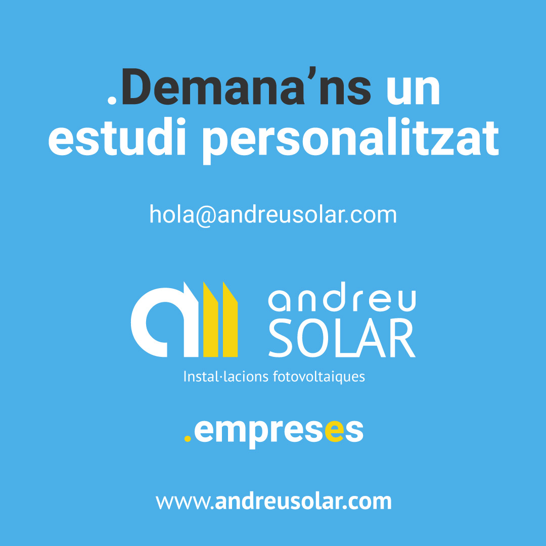 AndreuSolar's tweet photo. Tingues el #control de la teva pròpia #energia ☀️
👉 Si vols que la teva #empresa guanyi amb #autonomia energètica, produint i gestionant la seva pròpia energia, contacta’ns i demana’ns un estudi personalitzat: https://t.co/HoEVDH4d6T
#andreusolar #empreses #estalvienergètic https://t.co/FNXz3nI0Gd