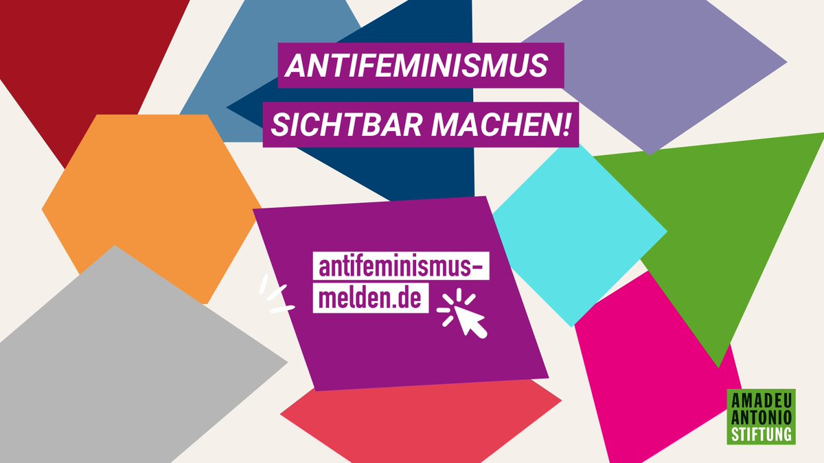 Seit heute ist die Meldestelle #Antifeminismus der @AmadeuAntonio online! 

Antifeministische Angriffe - auch auf Angriffe auf Gender Studies und Gleichstellungsbeauftragte -müssen benannt und sichtbar gemacht werden! 

https://t.co/WgLe5JToCu 