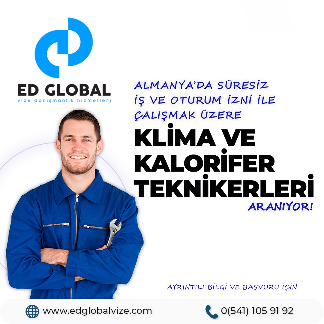 Almanya'da süresiz iş ve oturum izni ile çalışmak ister misiniz? Diplomalı klima veya kalorifer teknikeriyseniz; ALMANYA'DA EVİNİZ VE İŞİNİZ HAZIR! 🇩🇪 #Almanya