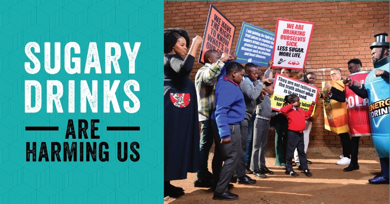heala_SA's tweet photo. Greedy companies want to stop the sugary drinks tax to protect their profits. Put Mzansi’s health first, We need a 20% health promotion levy.