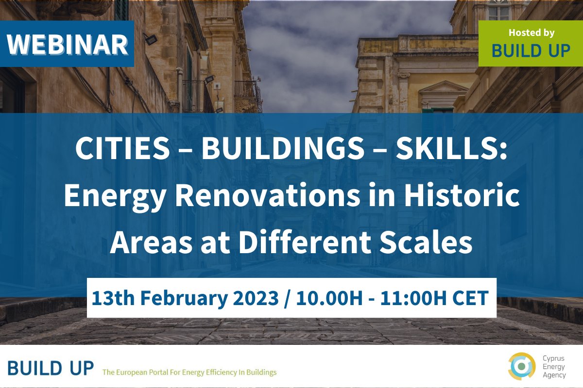 #Buildings form a crucial aspect of the #greentransition, making up 40% of EU's total energy consumption. But what is the role the #buildingprofessionals play in this transition? 🤔 Join the @CyEnergyAgency's upcoming webinar with @EU_BUILDUP to find out: bit.ly/3JsWueR
