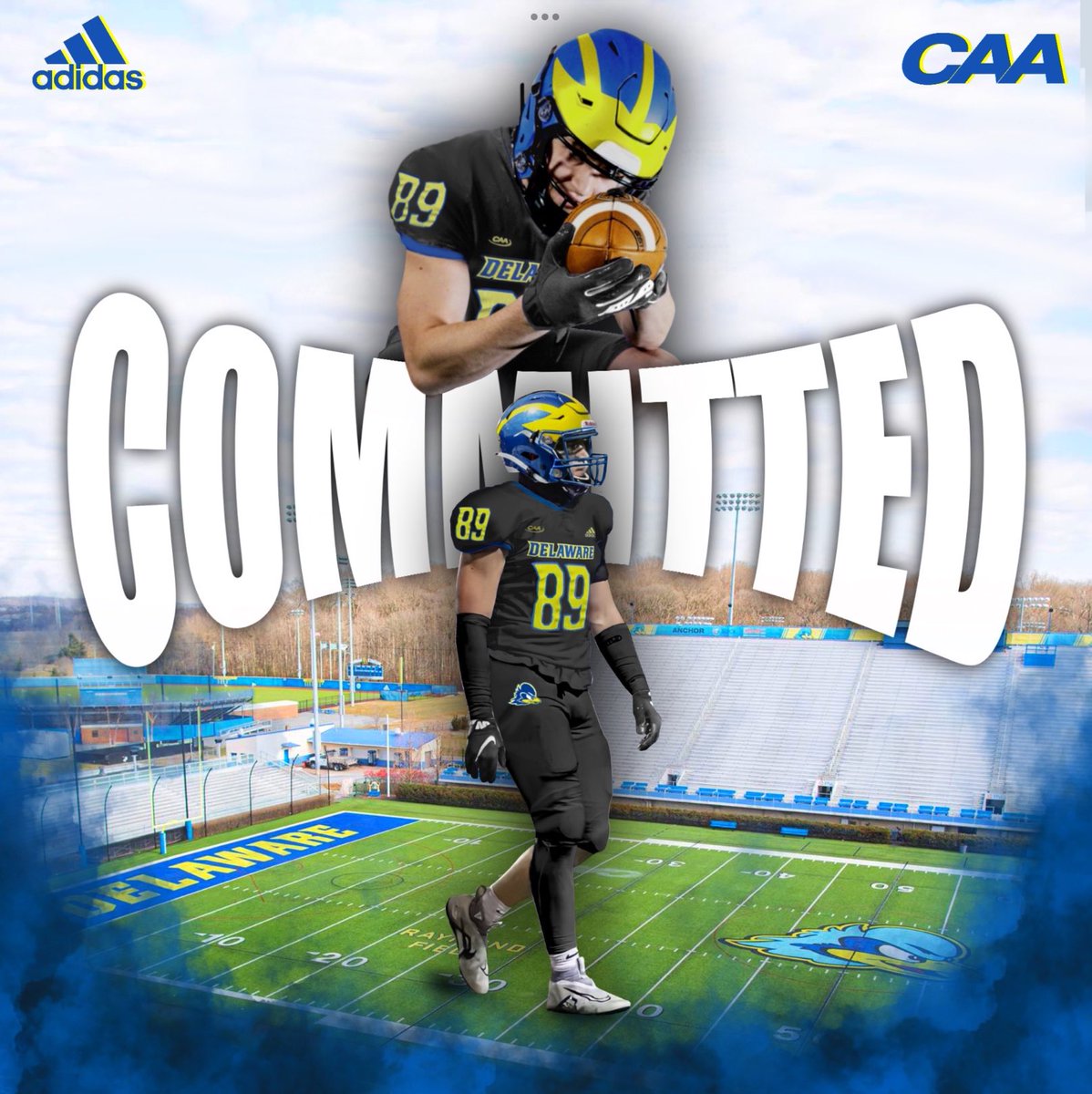 Dreams to reality!! Ready to go to work @Delaware_FB Sals to #BlueHen. Signing today, 3:15, Salesianum School.