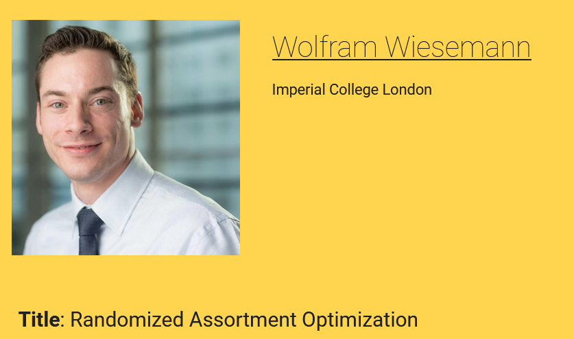 JannisK13's tweet image. Our first Robust Optimization Webinar will take place next Friday, February 10 at 15:00 (CET) via Zoom.
Speaker: Wolfram Wiesemann (Imperial College)
Title: Randomized Assortment Optimization
#robustoptimization #webinar