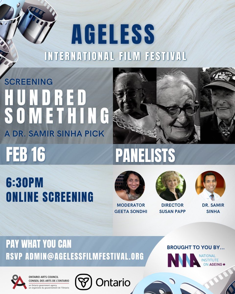 On Thursday February 16, the <a href="/AgelessFilmFest/">AGELESS International Film Festival</a> and the NIA will present a virtual screening of the Canadian film "Hundred Something" by filmmaker, journalist and author, Susan Papp. Reserve your seat today! agelessfilmfestival.org/hundred-someth…