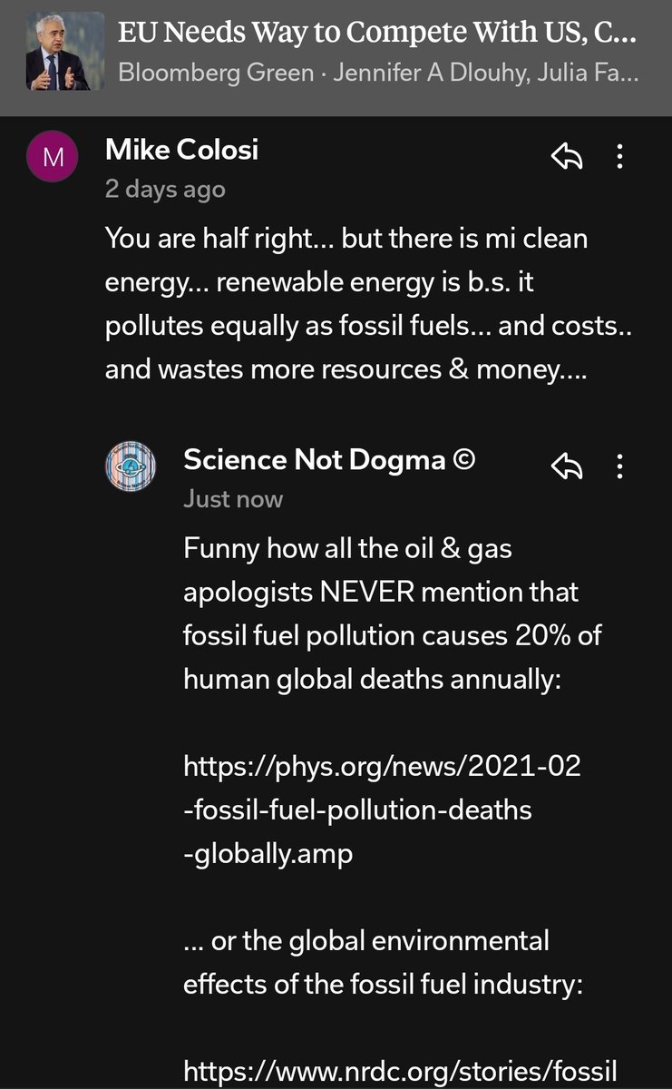 ScienceNotDogma's tweet photo. A simple type of #ClimateAction anyone can take: #Refuting the #disinformation spread by #fossilfuel #trollers on #socialmedia.
Years ago, I picked Flipboard as a place to defend against #BigOil, and the #trollnoise replies to #climatechange articles there are now down by 90%.๐ https://t.co/PHFforFBJl